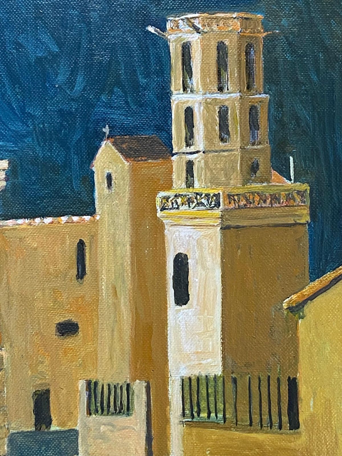 Unknown1950's French Modernist / Cubist Signed Painting, French Town1950 photo for sale