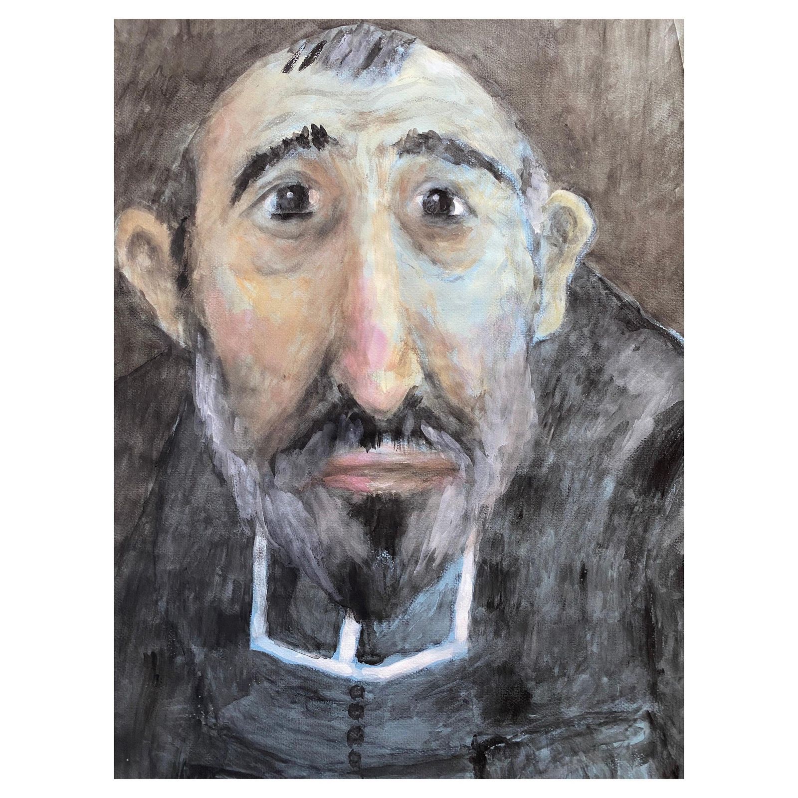 Unknown1960's French Portrait   Caricature Of Clerical Gentlemancirca 1960s