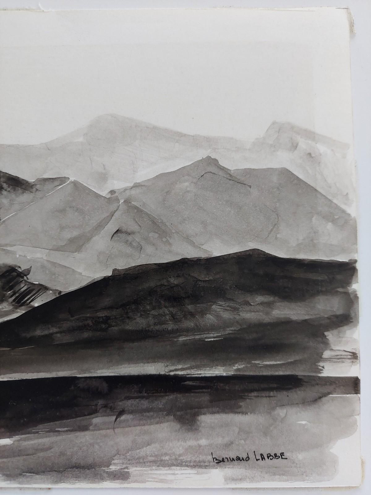 Bernard Labbe20th Century French Modernist Cubist Painting, En Grisaille French Landscape20th Century photo buy