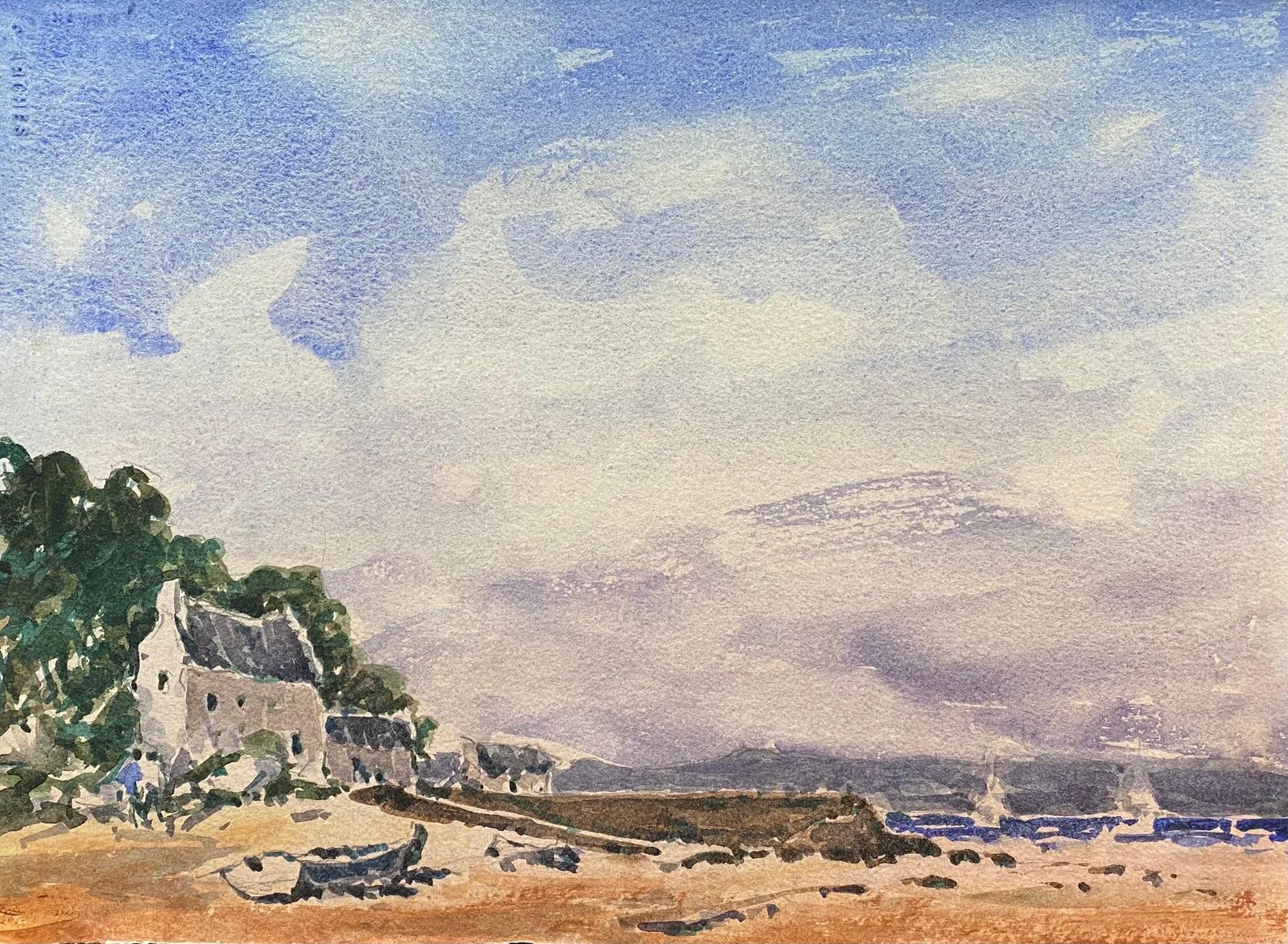 Unknownmaurice Mazeilie, French Impressionist Watercolour, Beach Landscape20th Century photo for sale