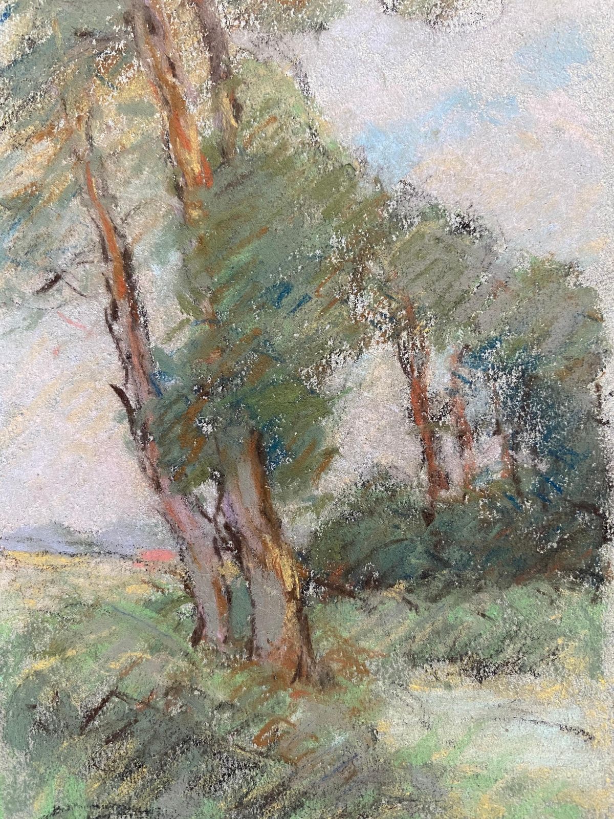 Unknowncamille Meriot French Impressionist Pastel Countryside Wispy Trees In Lanecirca 1940s photo 280.0