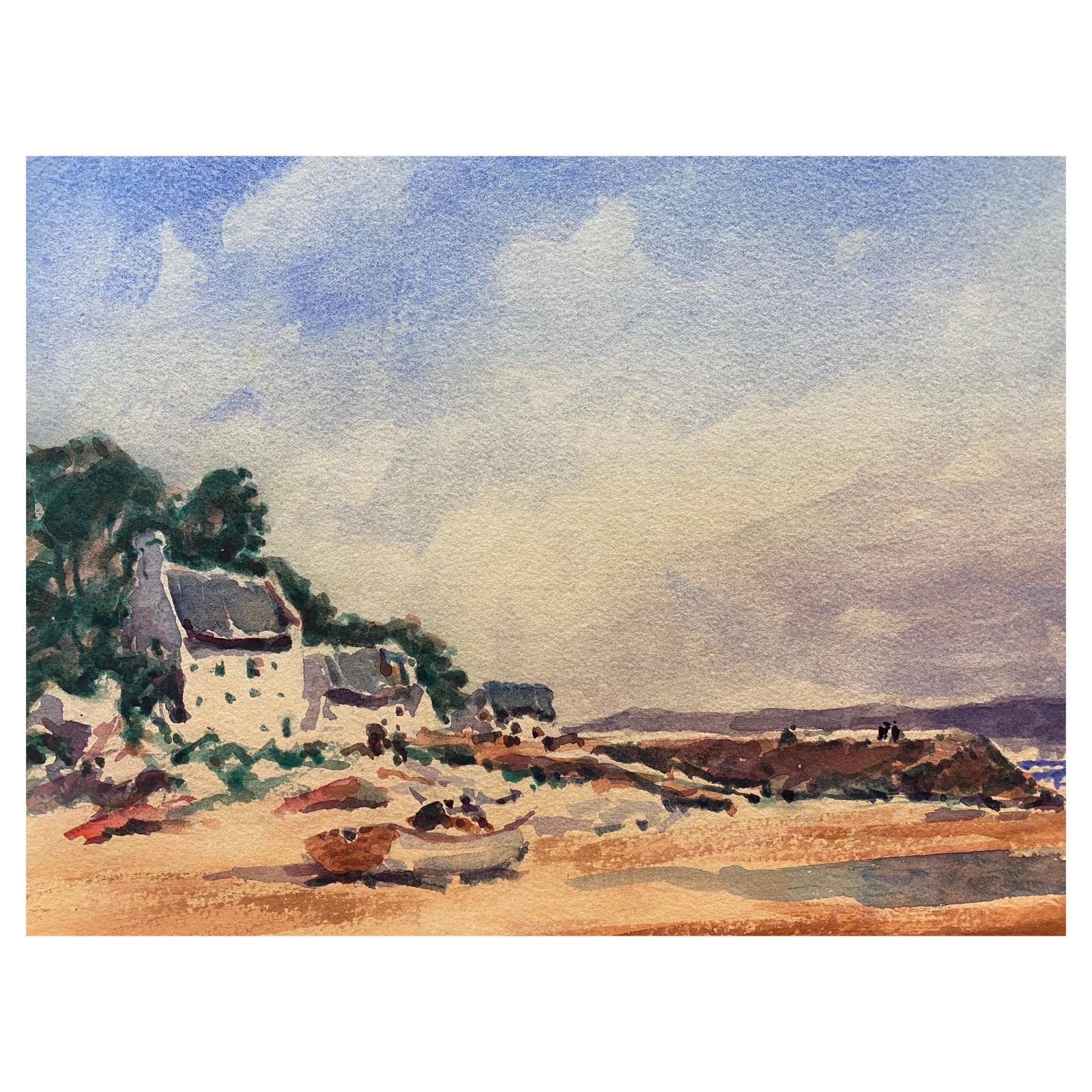 Unknownmaurice Mazeilie  French Impressionist Watercolour   By The Shore20th Century