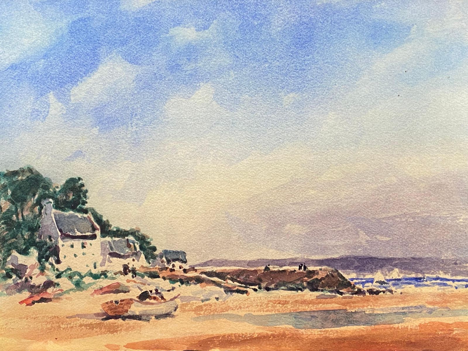 Unknownmaurice Mazeilie  French Impressionist Watercolour   By The Shore20th Century photo for sale