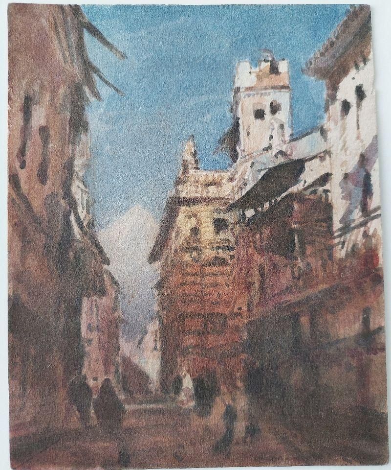 Maurice Mazeiliefrench Modernist Cubist Painting Summer Street In Shade21st Century photo vintage