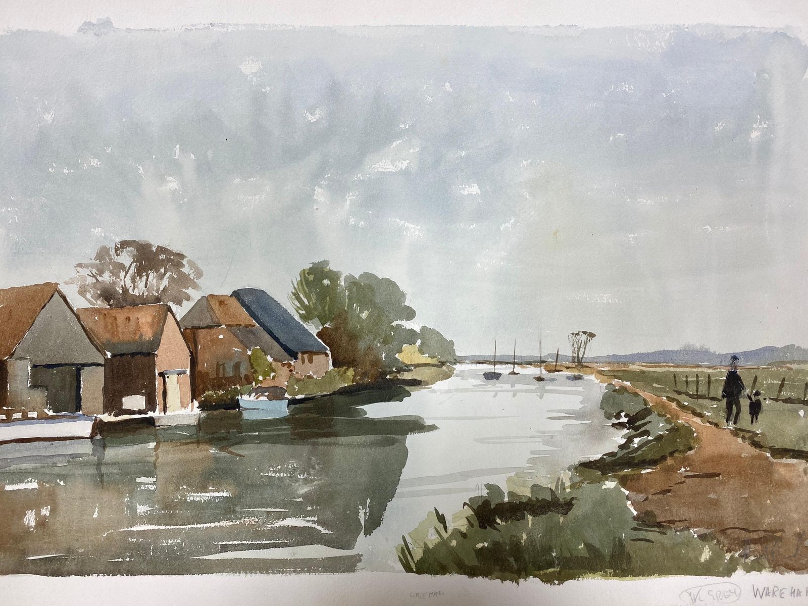 Unknownwareham Sea Scene, Signed Original British Watercolour Paintingcirca 1970s photo Art