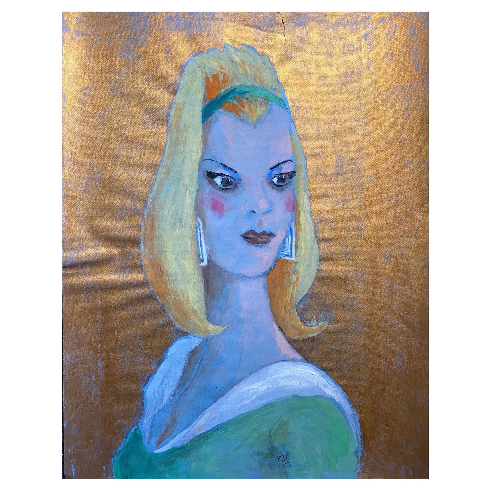 Unknown1960's French Portrait Stylish Caricature Fashion Model Young Ladycirca 1960s