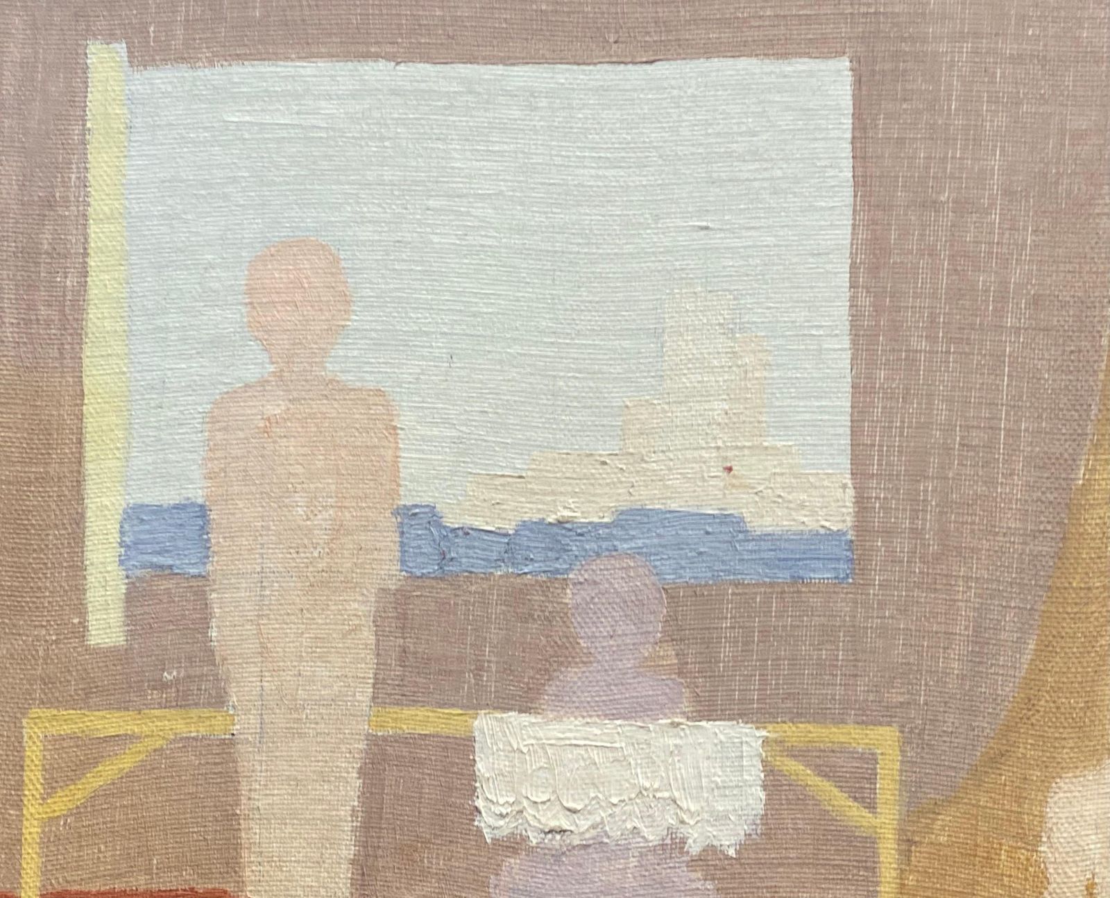 Unknowngenevieve Zondervan French Surrealist Oil Painting Interior Roomcirca 1960s photo vinterior