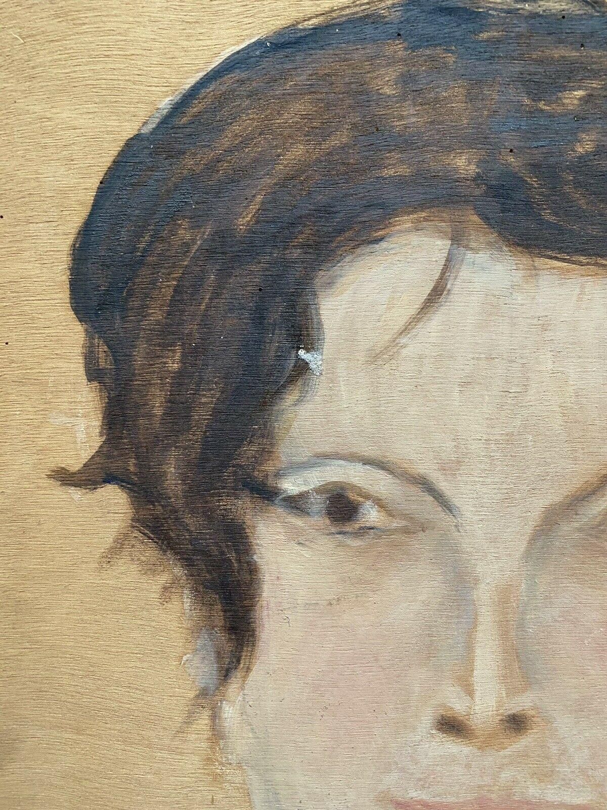Unknowngenevieve Zondervan, French Oil Painting, Head Portrait Young Womancirca 1990s photo furniture