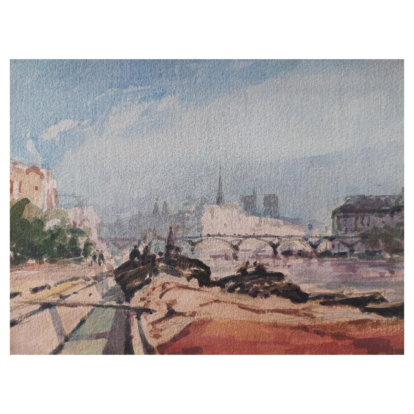 Maurice Mazeiliefrench Modernist Cubist Painting Parisian Panorama Of The Seine20th Century