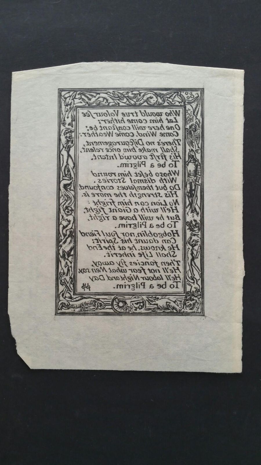 Unknownenglish Antique Woodcut Engraving, Inscribed, Of Bunyan Hymncirca 1920 1930 photo buy
