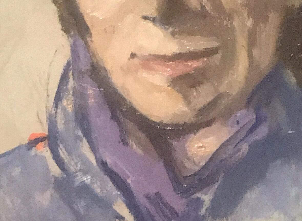 Akos Biroakos Biro Expressionist Oil, Portrait In Deep Thoughtcirca 1950s photo 325.0