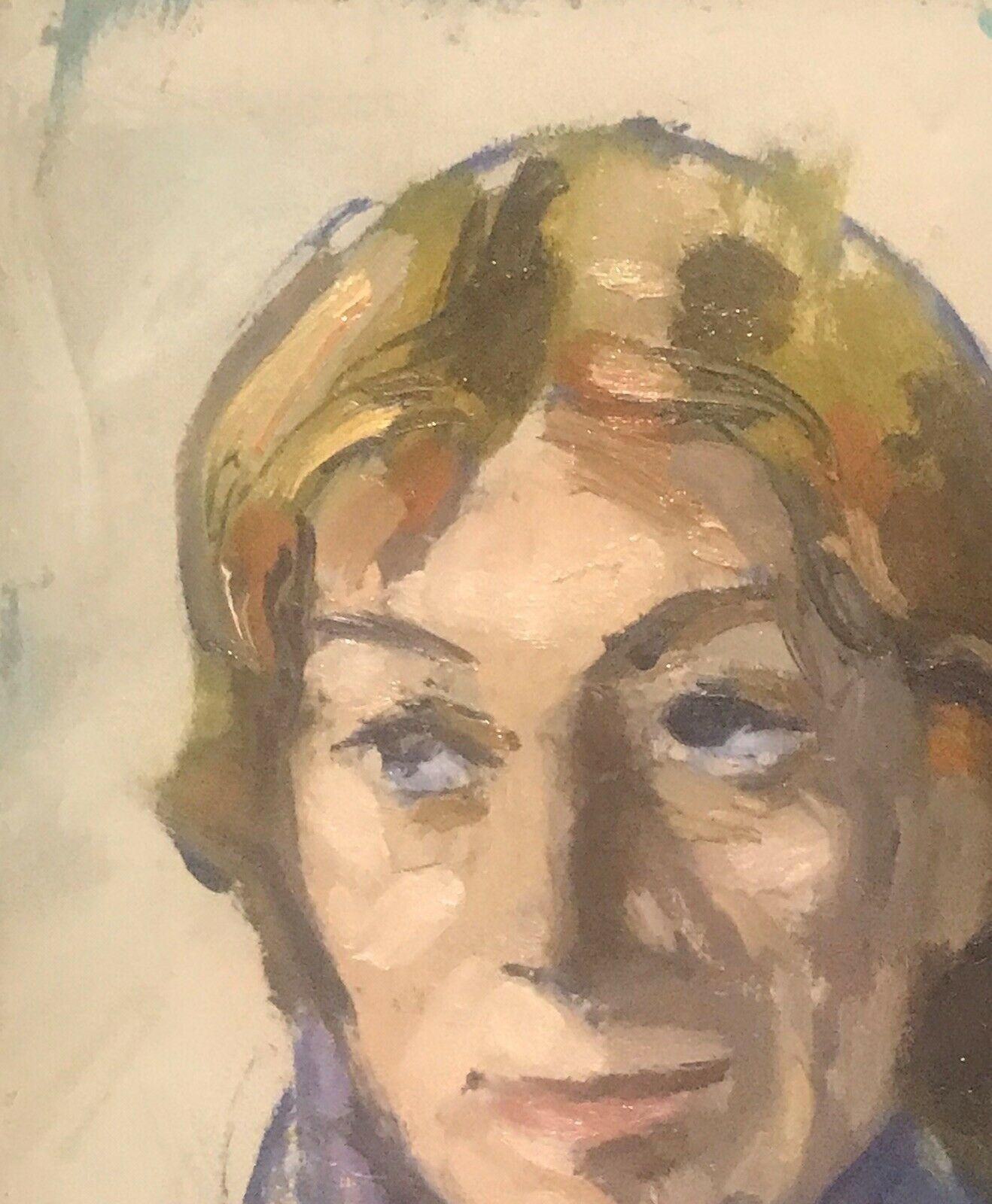 Akos Biroakos Biro Expressionist Oil, Portrait In Deep Thoughtcirca 1950s photo vinterior