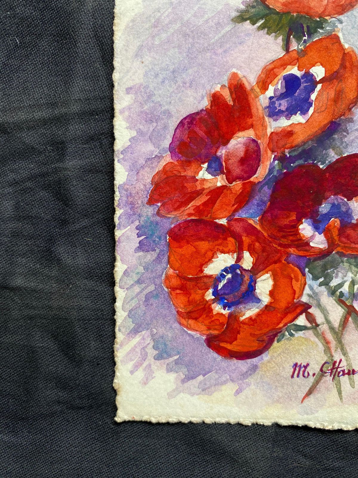 Unknownearly 1900's French Impressionist Signed Flower Watercolour By Marie Carreaucirca 1900s photo Art
