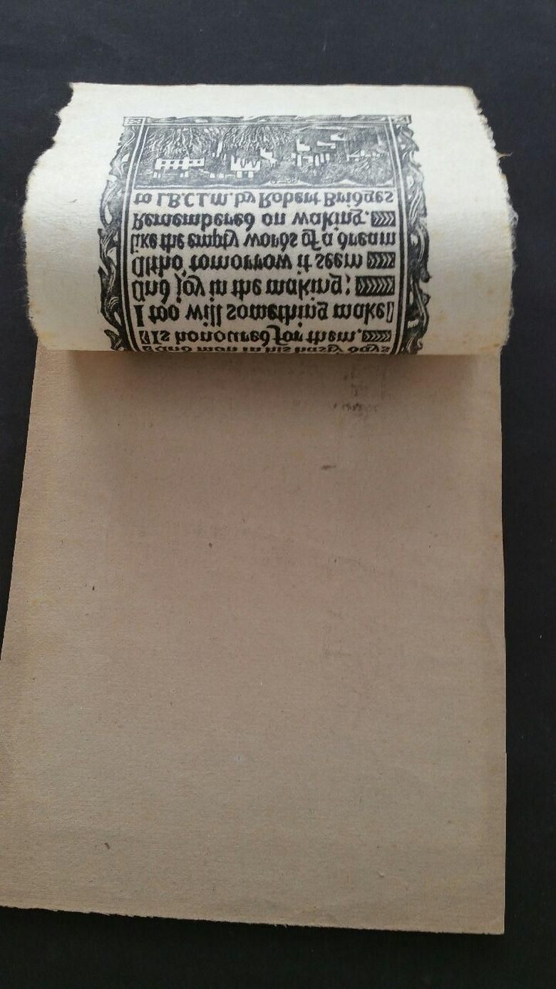 Unknownenglish Antique Woodcut Engraving, Of Prose By Robert Bridgescirca 1920 1930 photo vintage