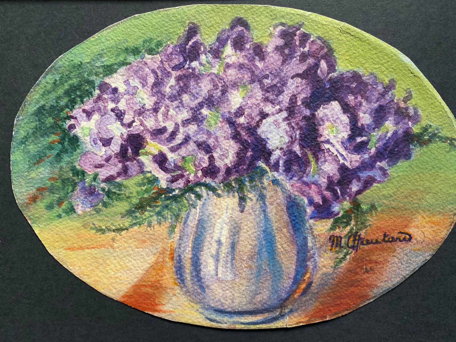 Unknown2 X Early 1900's French Impressionist Signed Flower Watercolours Marie Carreaucirca 1900s photo for sale