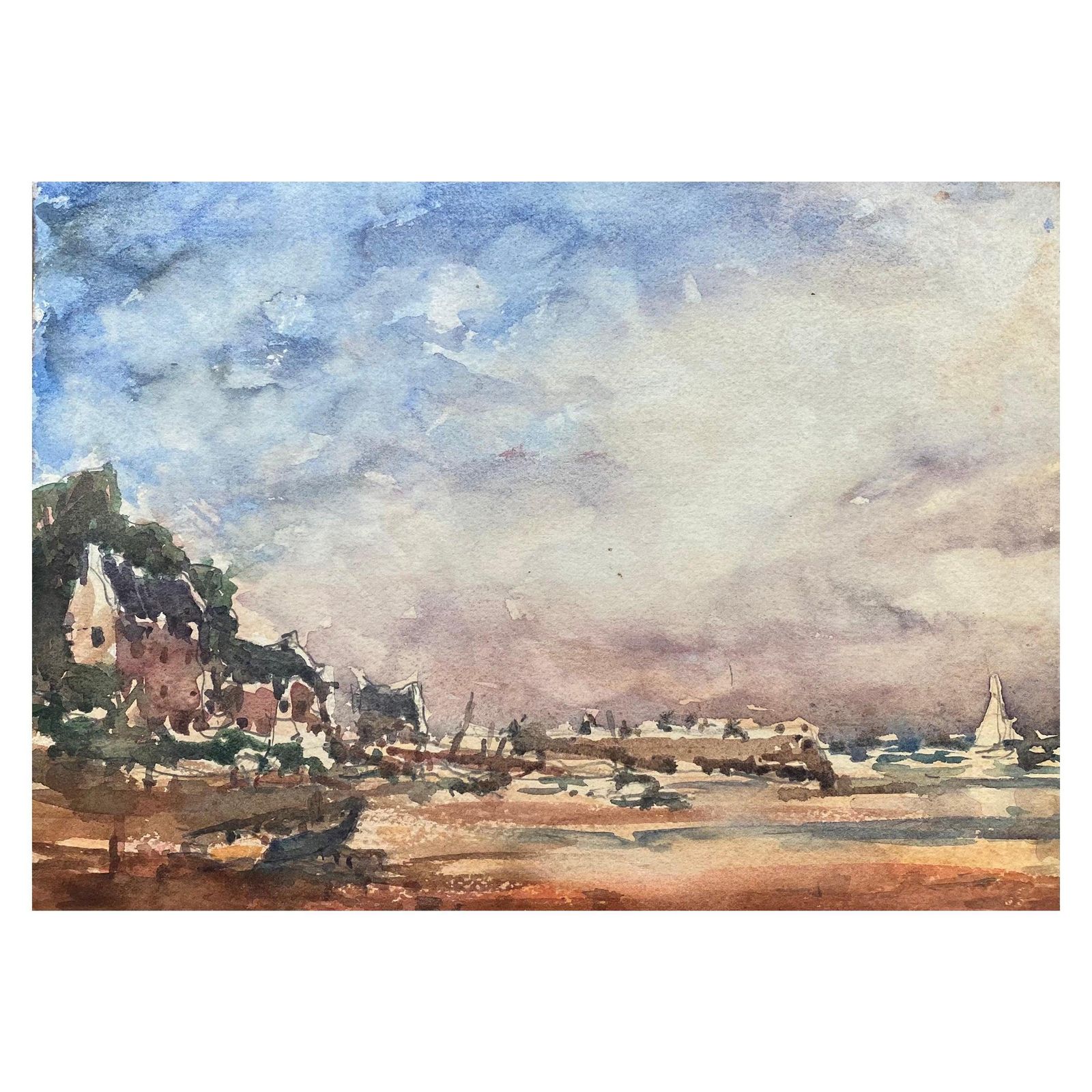 Unknownmaurice Mazeilie, French Impressionist Watercolour   Beach Landscape20th Century