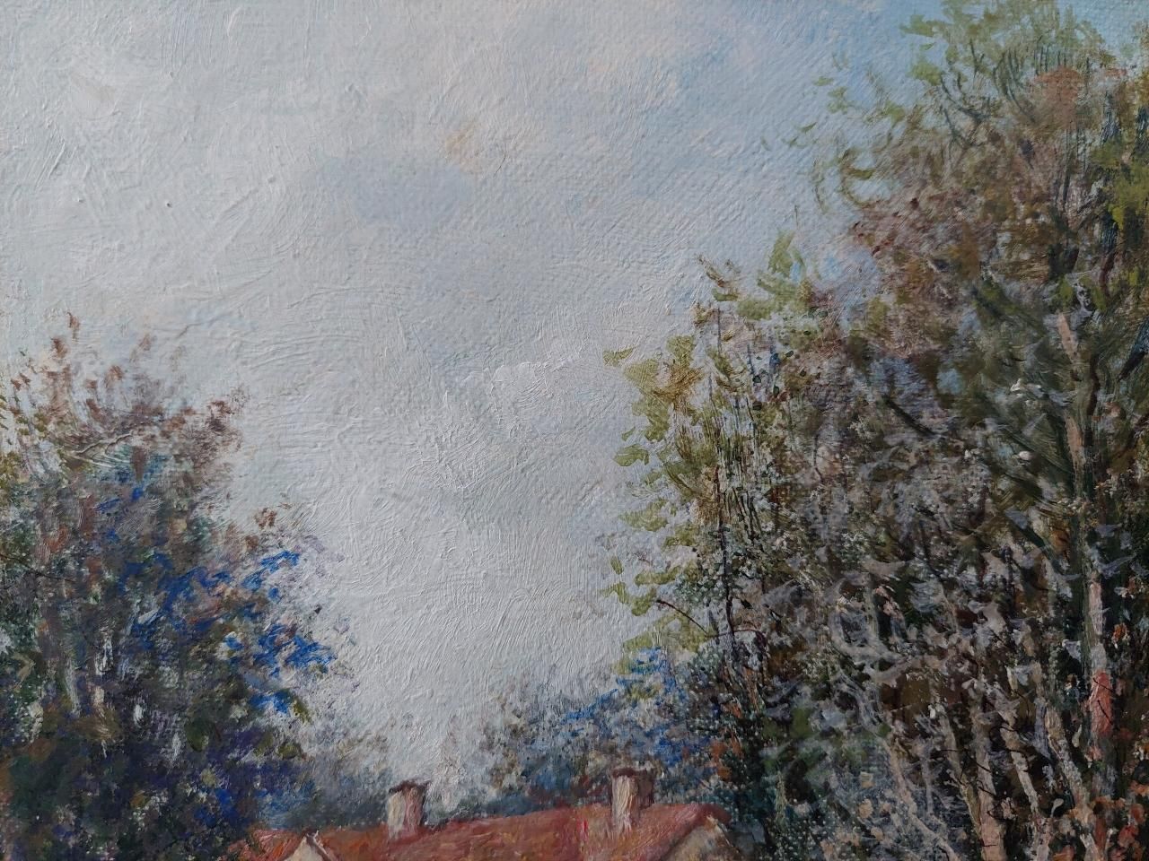 English  Schooltraditional English Painting Church At Weston Green, Thames Ditton, Surrey20th Century photo Art