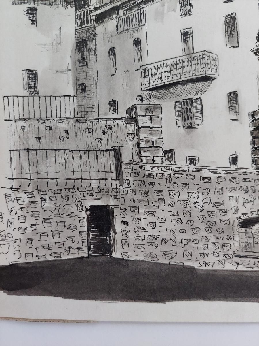 Bernard Labbe20th Century French Modernist Cubist Painting Labbe, Town Landscape20th Century photo vintage