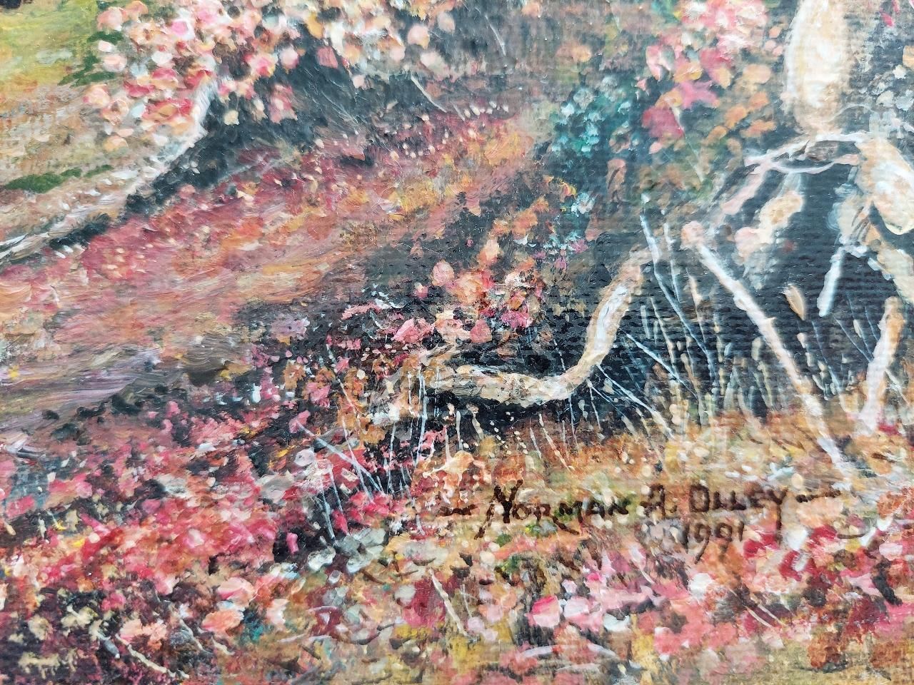 English  Schooltraditional English Painting Huntsman And Dog By A Yorkshire Bridge20th Century photo for sale