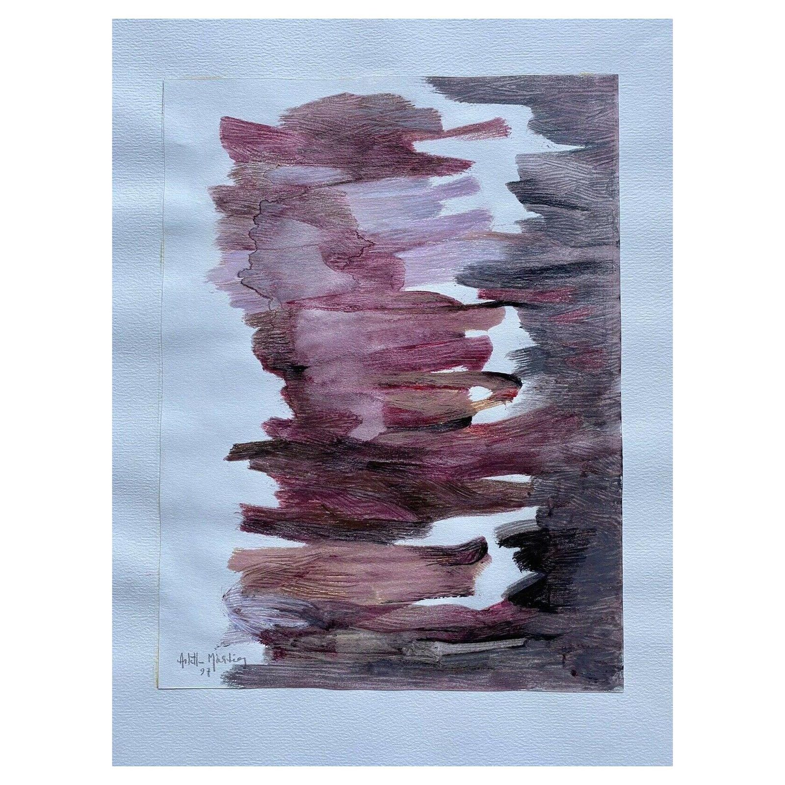 Unknownarlette Martin French Geometric Abstract Painting, 1990's Design20th Century