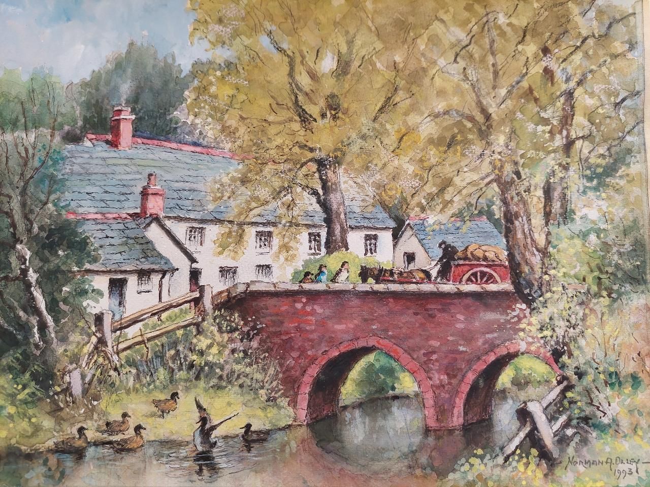 English  School20th Century Traditional English Painting Derrington Mill Holsworthy Devon20th Century photo Art