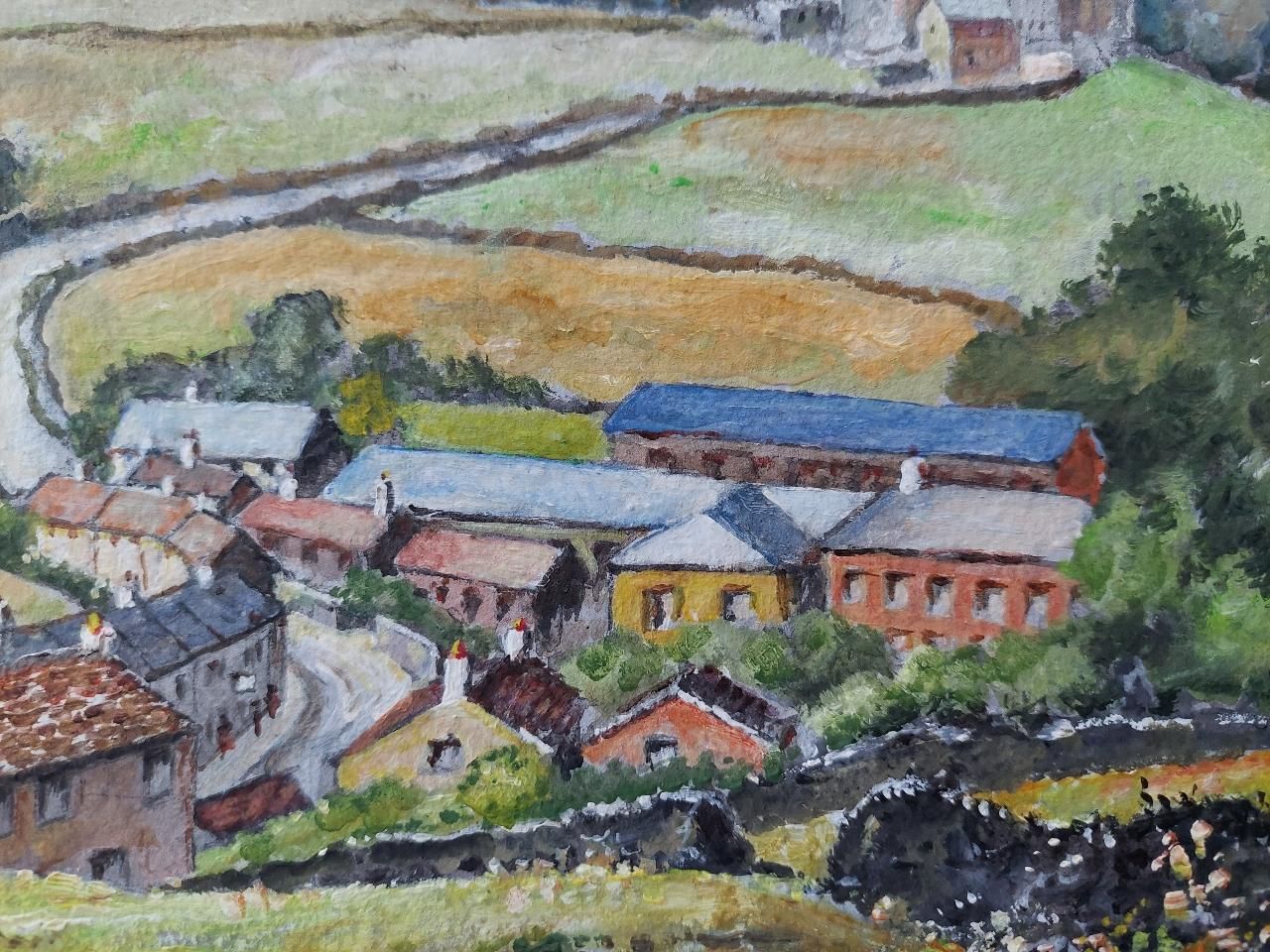 English  Schooltraditional English Painting Landscape At Goose Eye Farm Braithwaite Yorkshire20th Century photo vinterior
