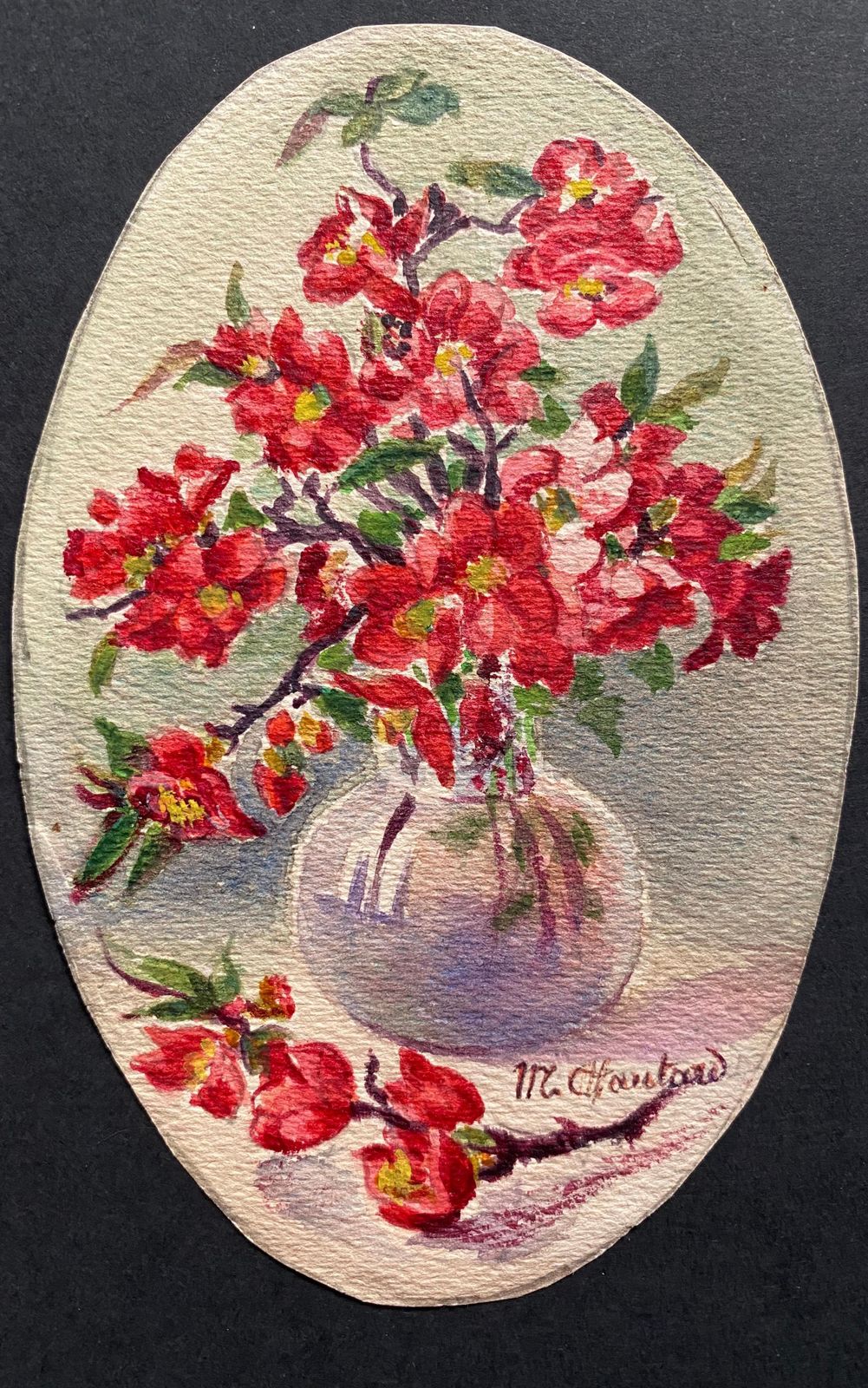 Unknownearly 1900's French Impressionist Signed Flower Watercolours Marie Carreaucirca 1900s photo for sale