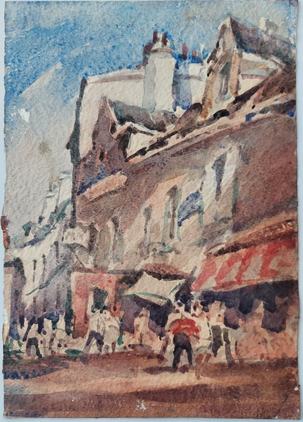 Maurice Mazeiliefrench Modernist Cubist Painting Double Sided, Town And Coast20th Century photo Art
