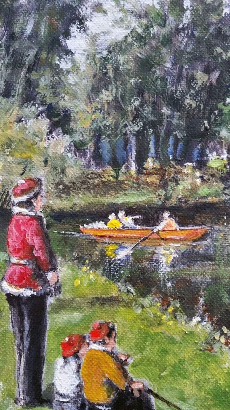 English  Schooltraditional English Painting By The River Mole, East Molesey, Surrey England20th Century photo vinterior