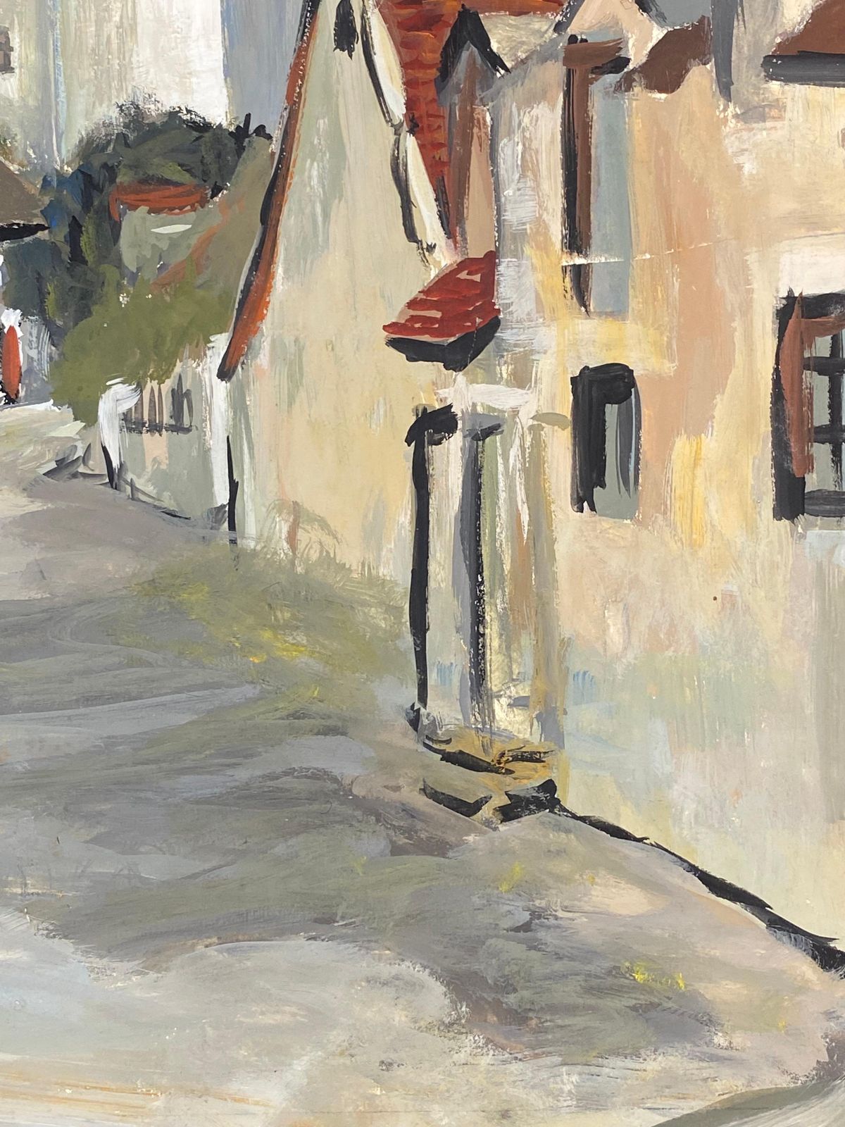 Unknown1950's Modernist Painting, Grey Skies Over French Peaceful Town1950s photo 663.0