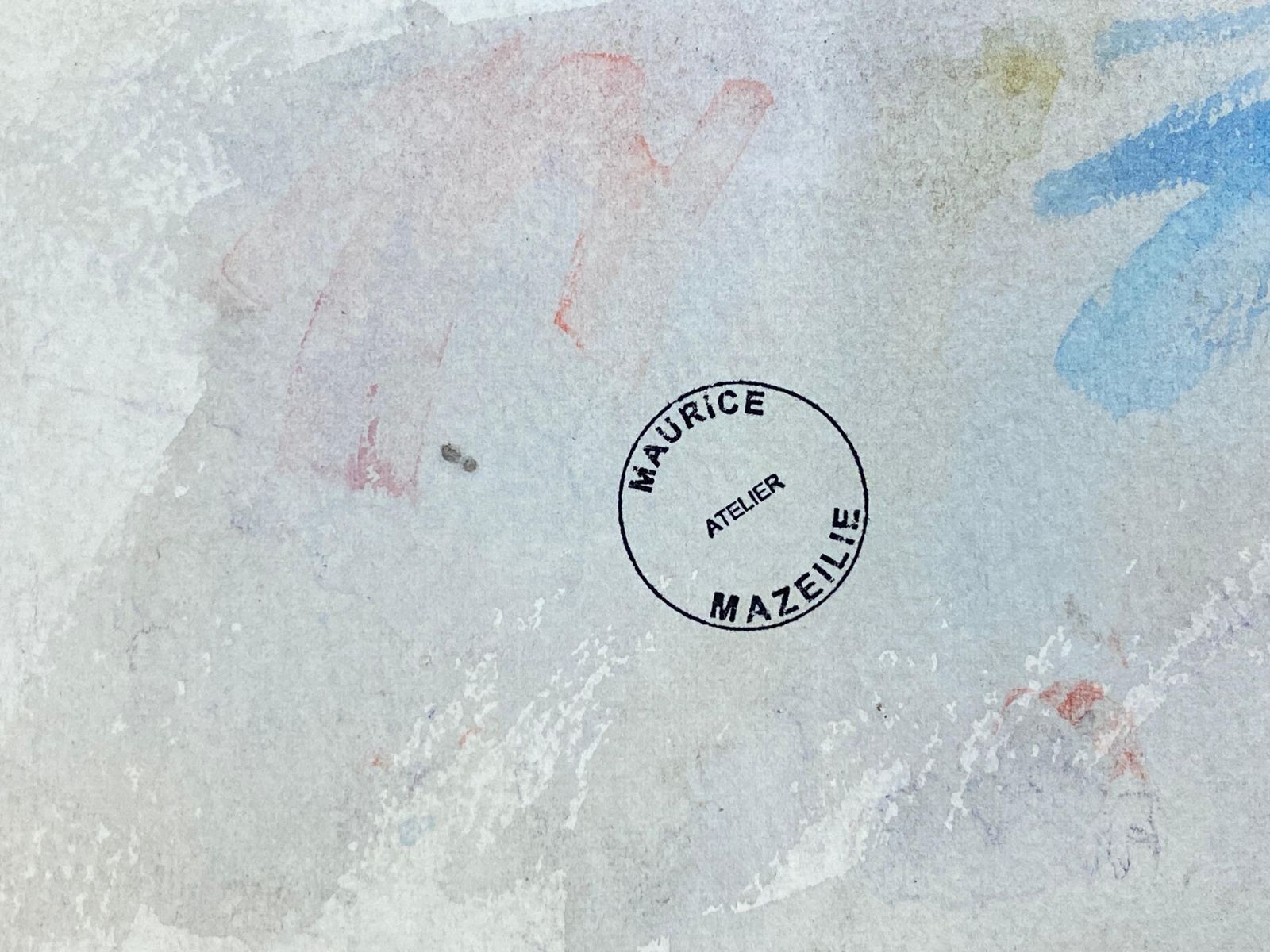 Unknownmaurice Mazeilie, French Impressionist Watercolour, Blue French Landscape20th Century photo 356.0