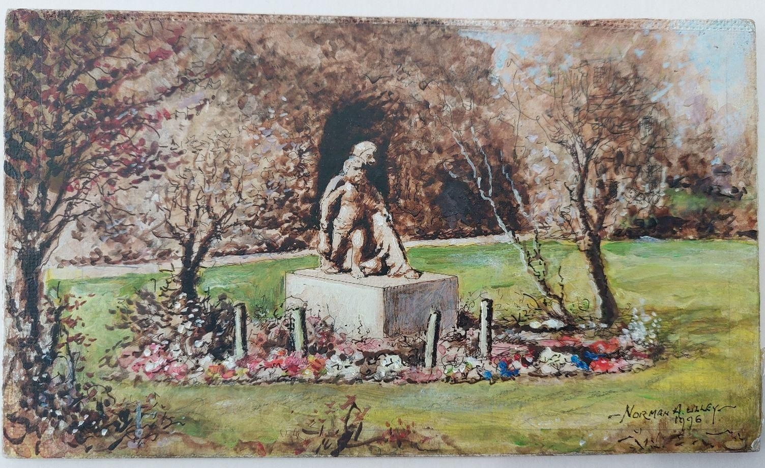 English  Schooltraditional English Painting Statue Of Mary And Christ, Rochester, Kent20th Century photo furniture