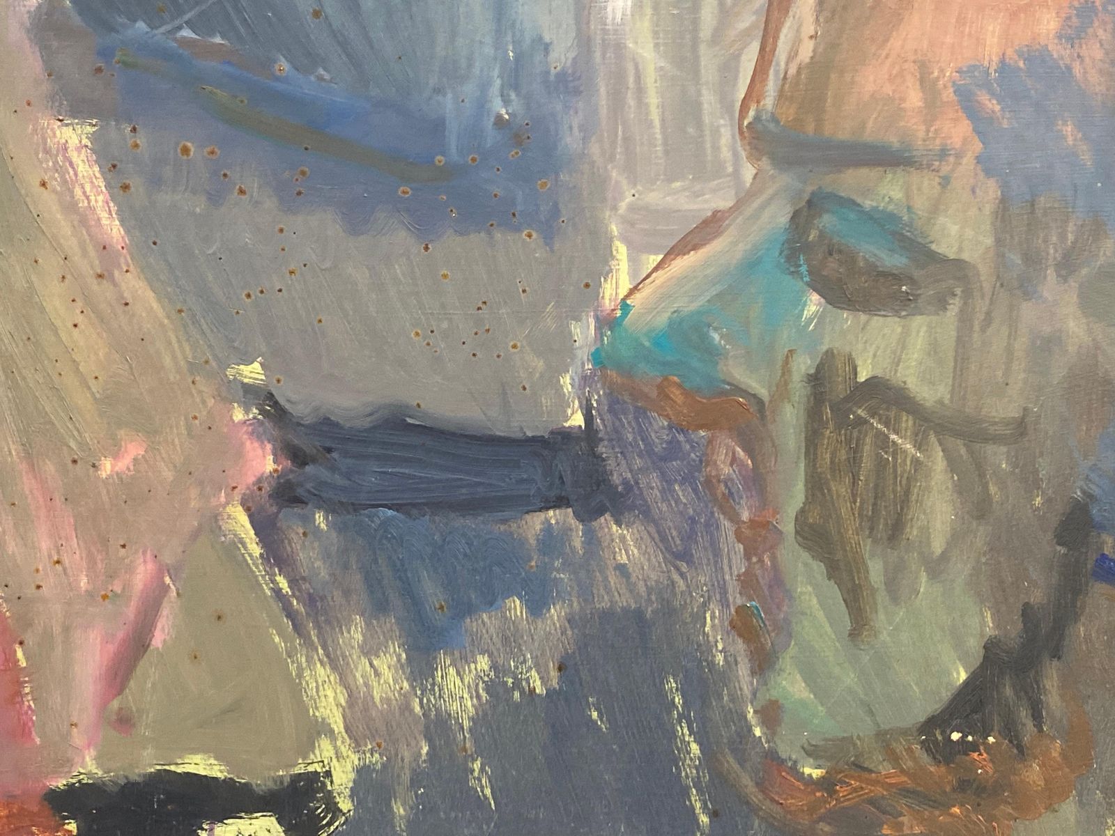 Unknownlarge 1960's British Portrait Of Abstract Male Figure Original Oil Paintingcirca 1960s photo Art