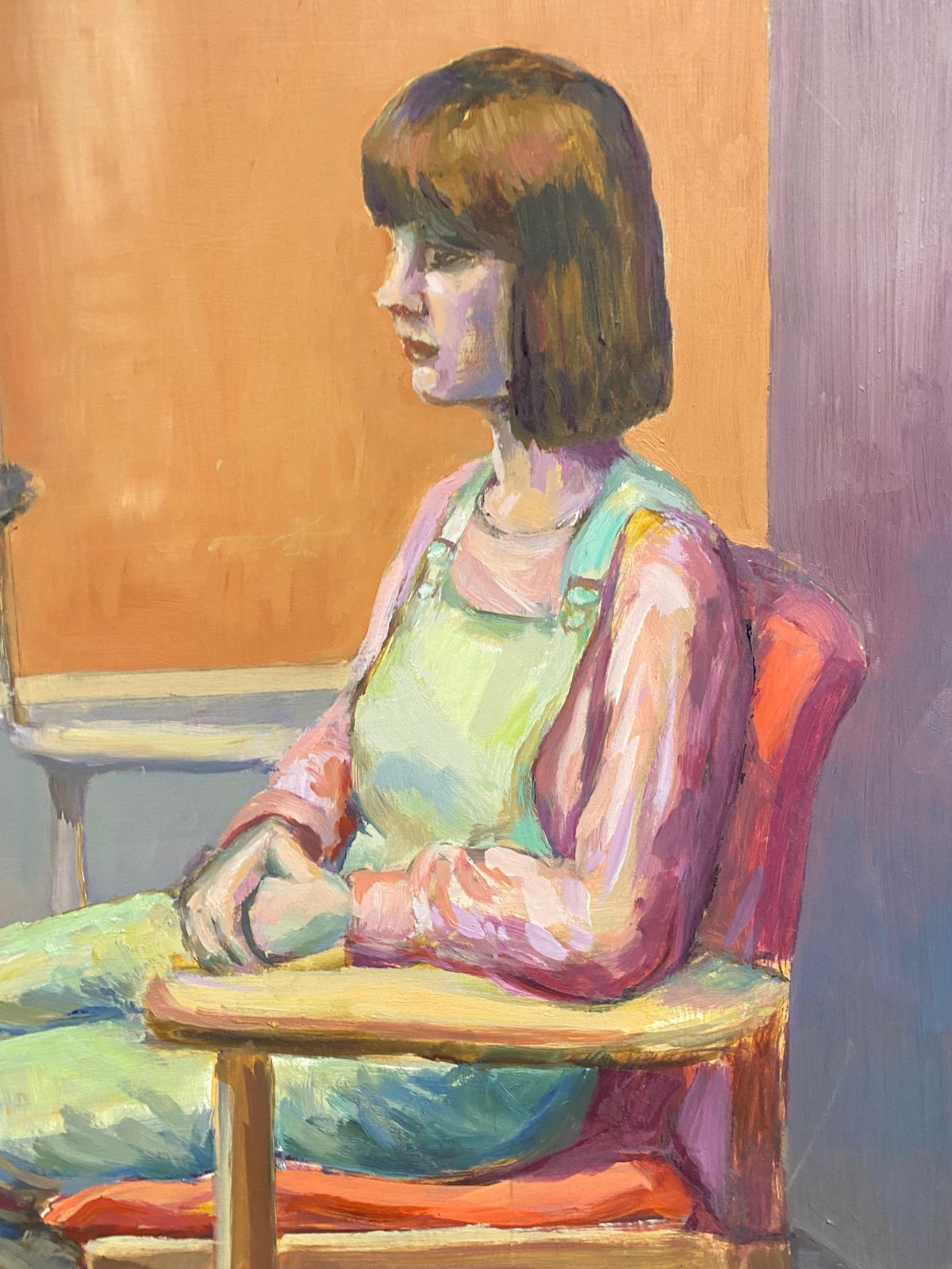 Unknownlarge 1960's British Original Oil Painting, Female Artistcirca 1960s photo Art