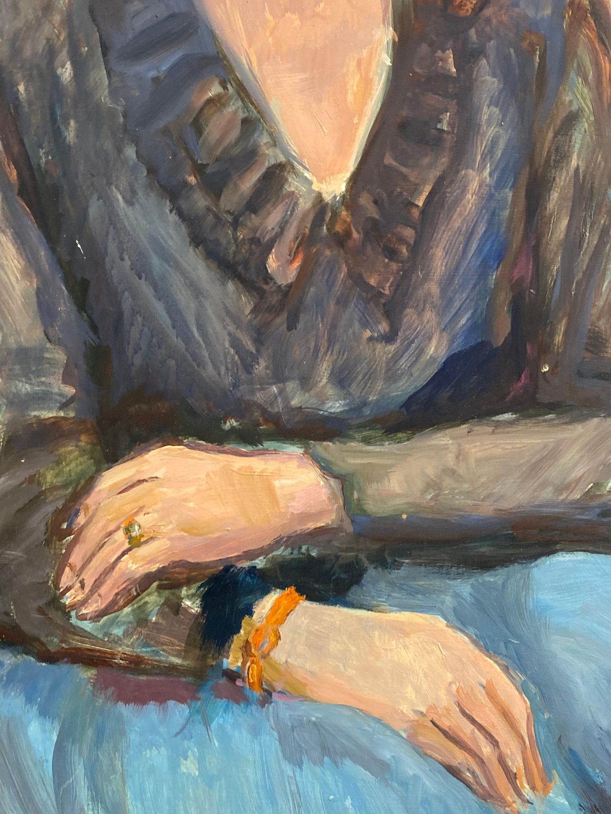 Unknownlarge 1960's British Portrait Of The Lady With Blue Eyes Original Oil Paintingcirca 1960s photo vinterior