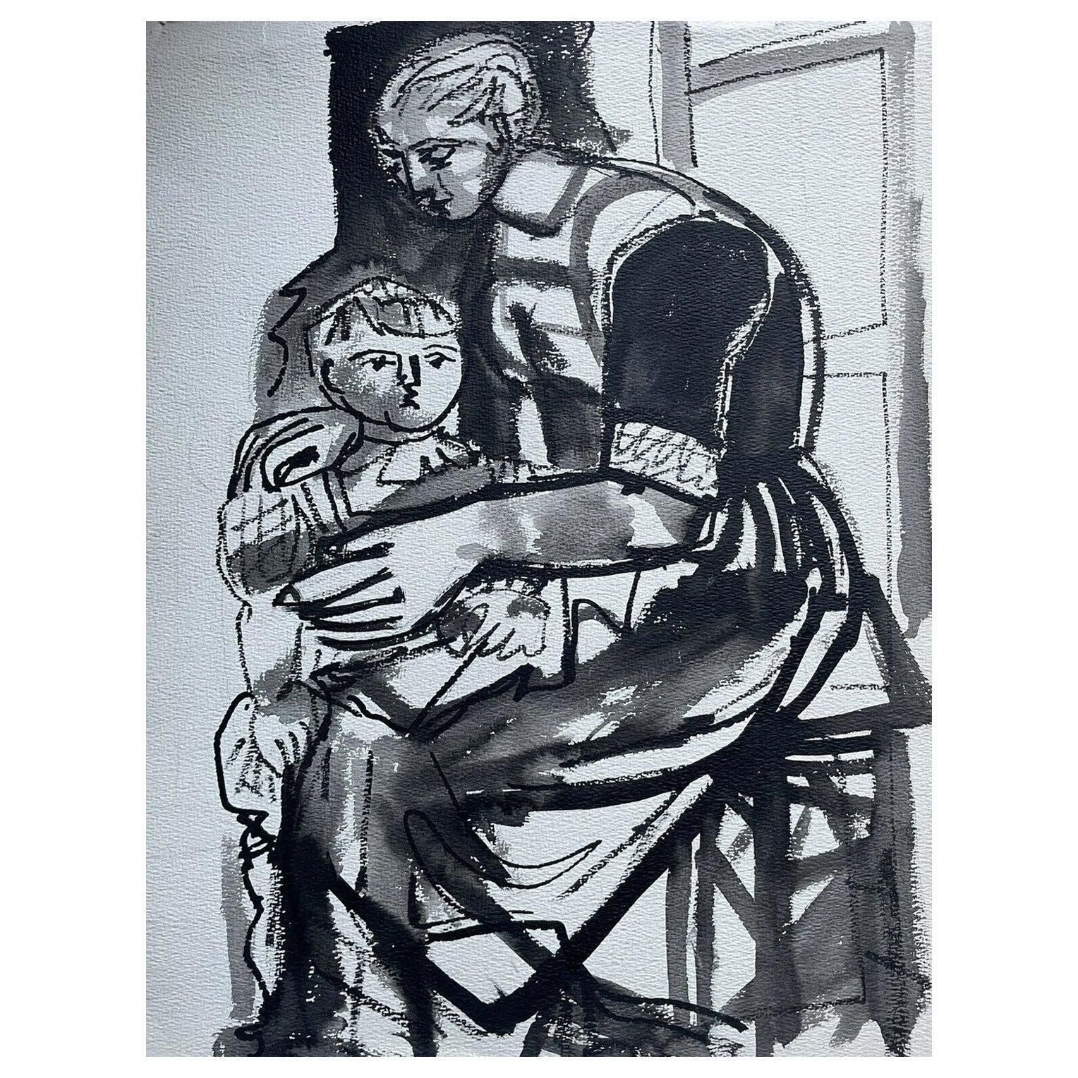 Unknowncarlos Carnero Large Original Painting, Fernand Leger Assistantmid 20th Century