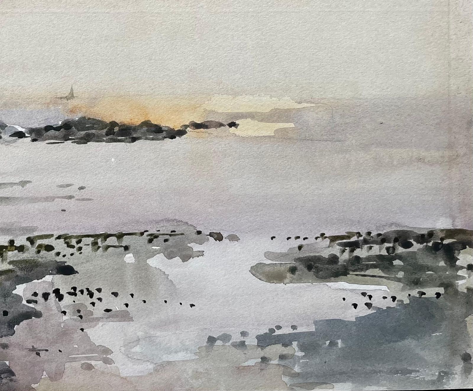 Anthony Herbertevening Coastal View Near Nefyn North Wales 1976 Watercolour Seascape1976 photo Art