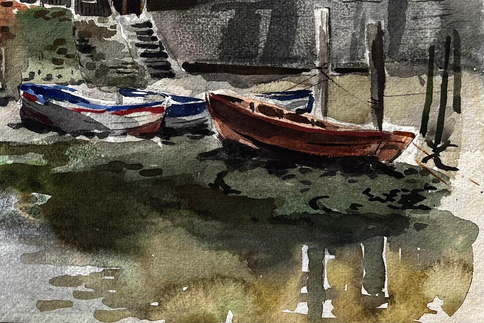 Anthony Herbertstaithes Harbour With Boats And Red Roofed Cottages North Yorkshire Coast photo Art