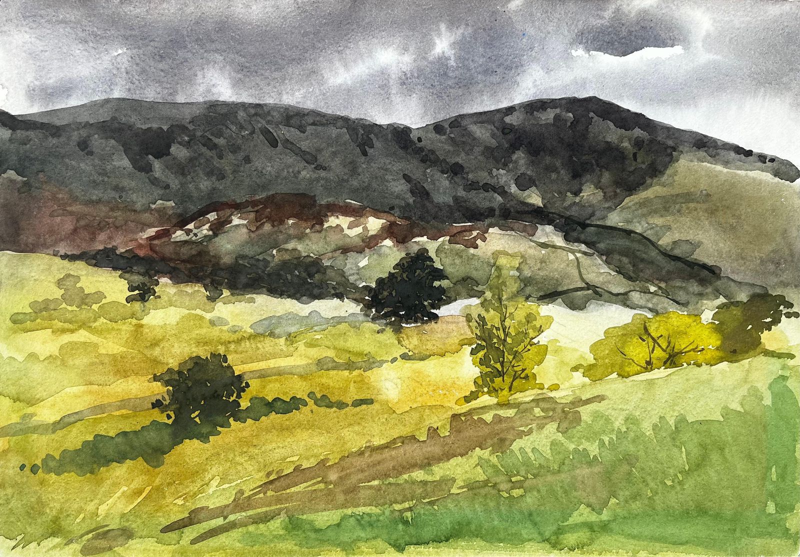 Anthony Herbertcwm Pennant North Wales Watercolour Landscape By Tony Herbert 19741974