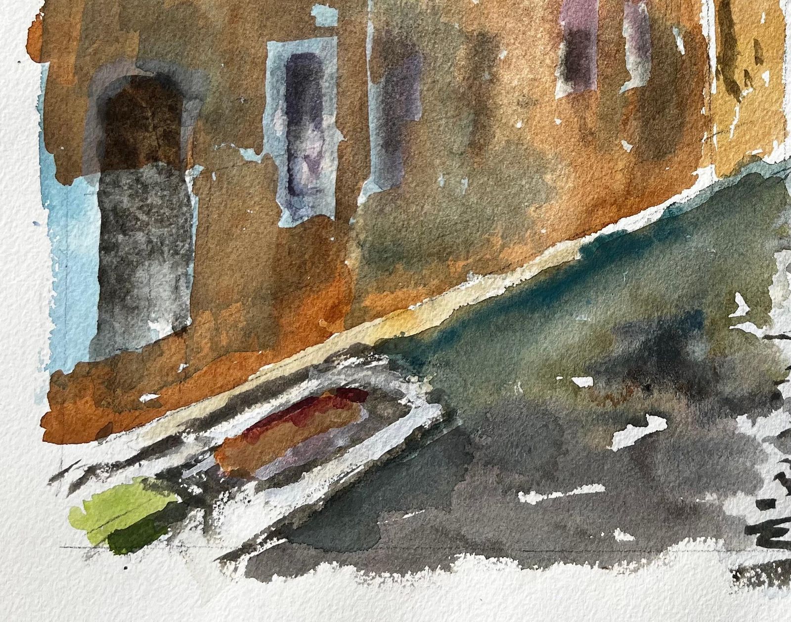 Anthony Herbertvenice Canal Scene With Gondola And Reflections Original Watercolour Painting photo 250.0