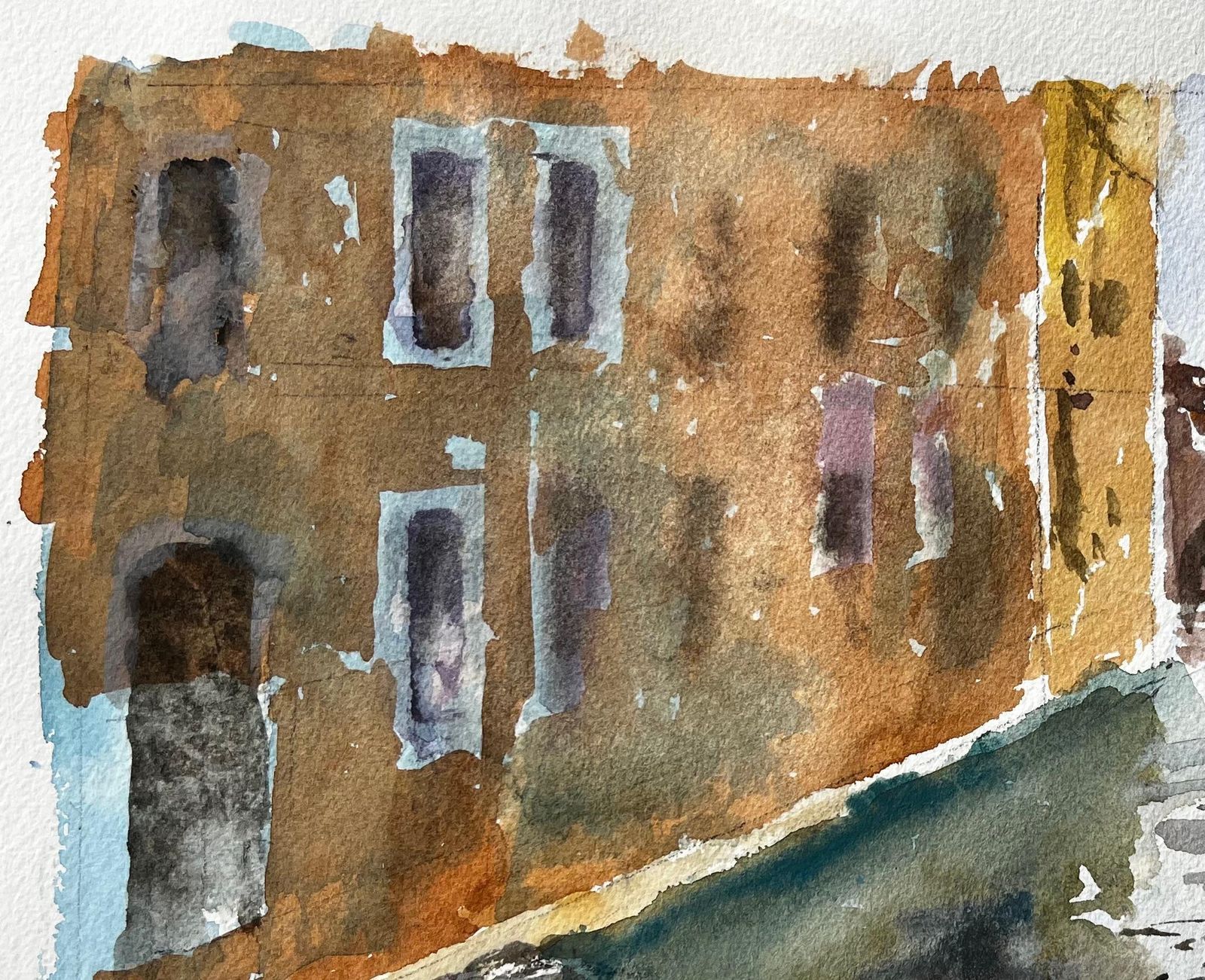 Anthony Herbertvenice Canal Scene With Gondola And Reflections Original Watercolour Painting photo buy