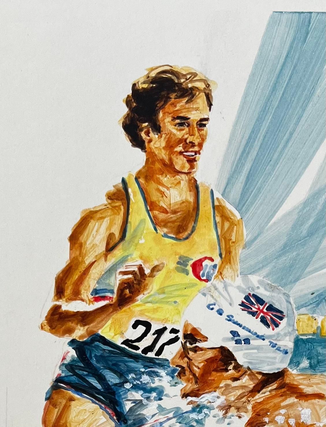 Anthony Herbertoriginal Sports Illustration Featuring Olympic Athletes In Action And Gb Swimmer photo for sale