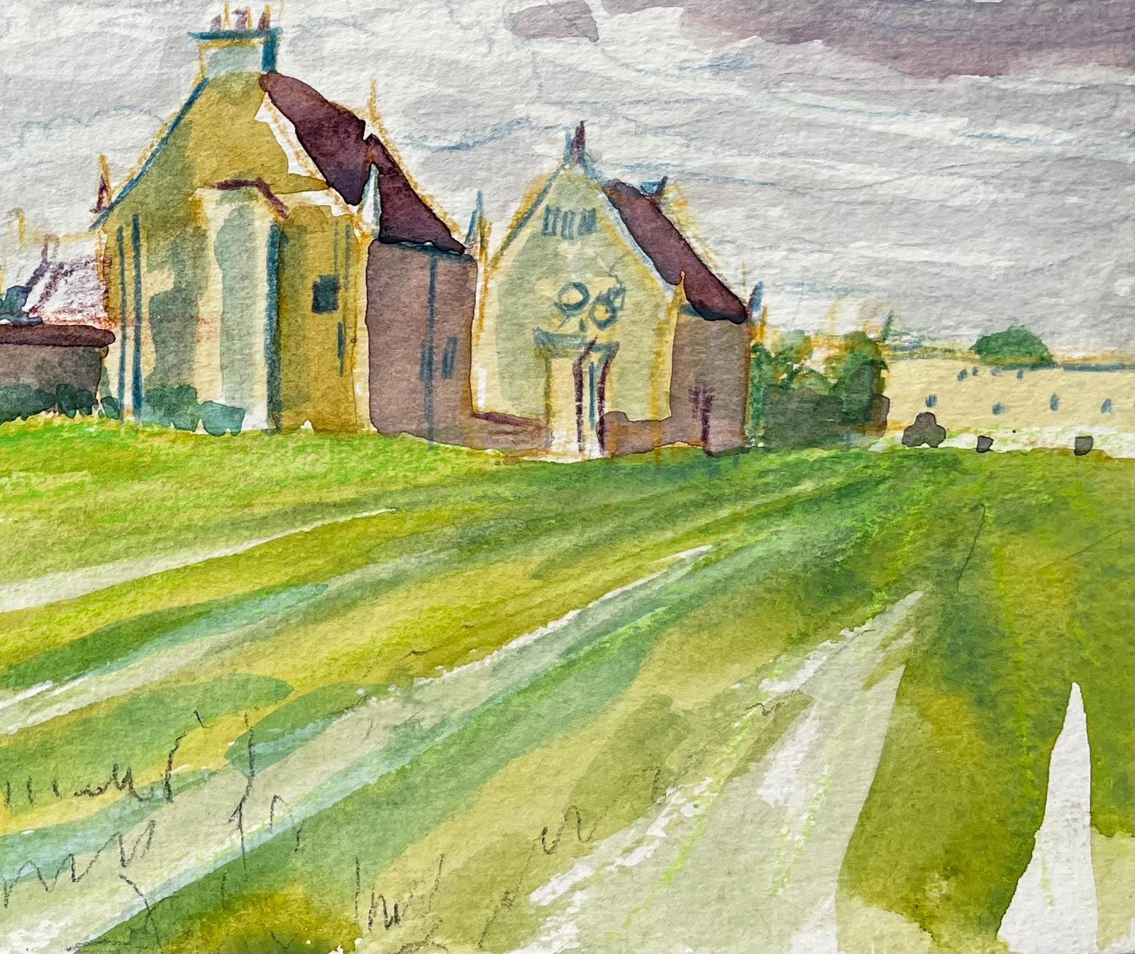John Steane (B.1931)water Eaton Manor House Oxfordshire Historic Buildings And Open Field View photo for sale
