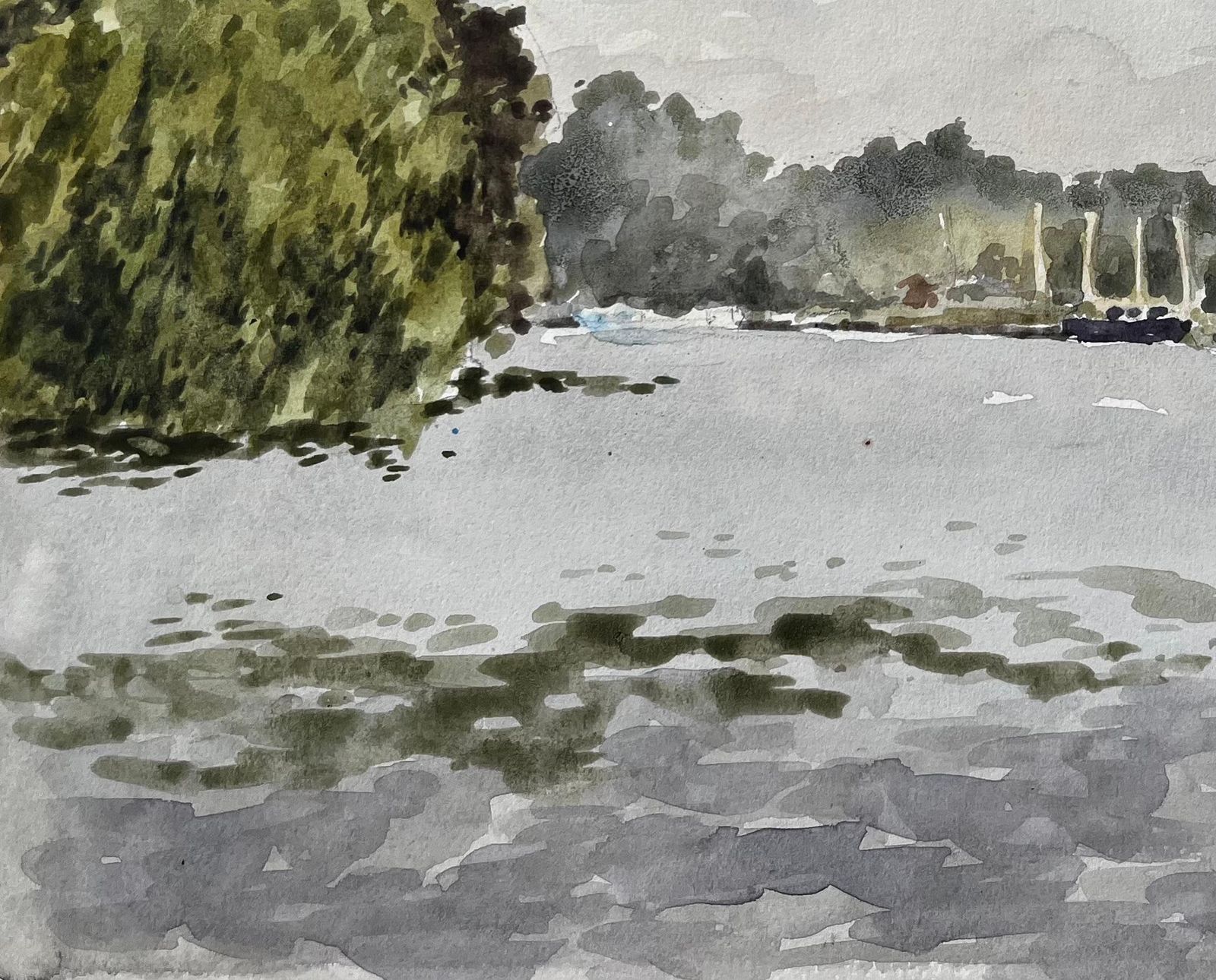 Anthony Herbertriver Thames Landscape At Cookham With Boats And Trees Under Summer Sky 19761996 photo Art