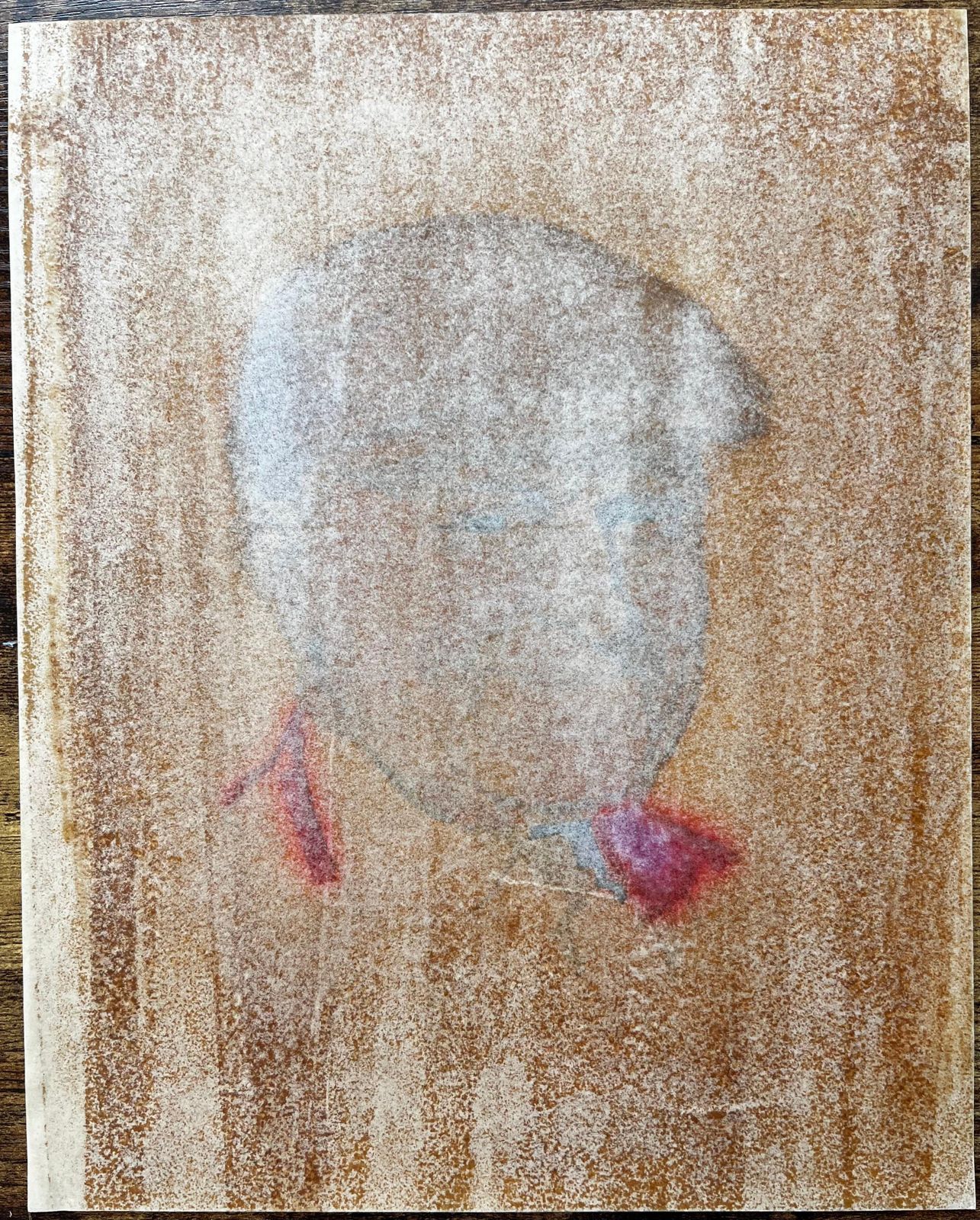 Anthony Herbertcoloured Portrait Of Smiling Man In Flat Cap On Toned Paper photo vintage