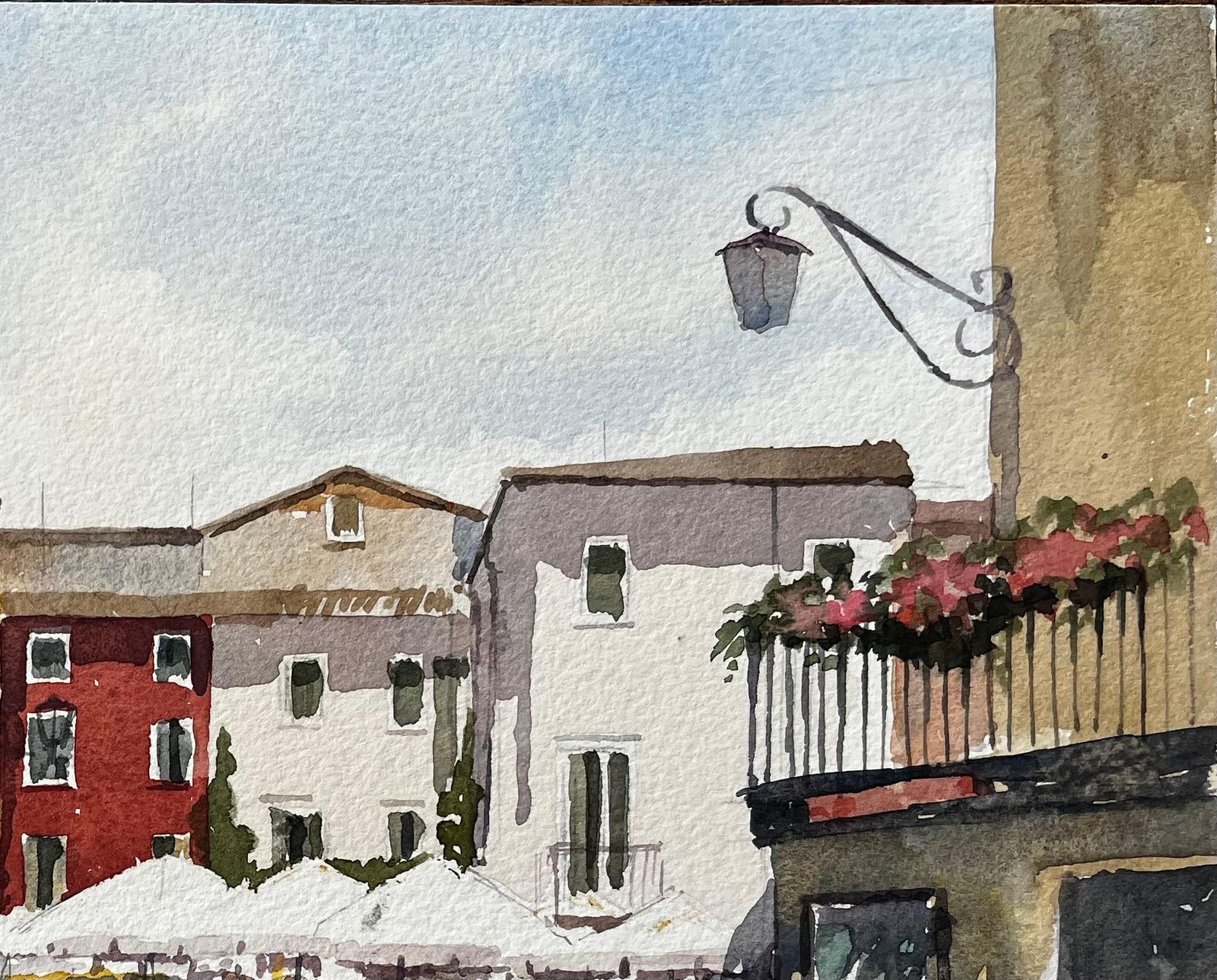 Anthony Herbertitalian Piazza With Colourful Buildings And Outdoor Café Continental Street photo vinterior