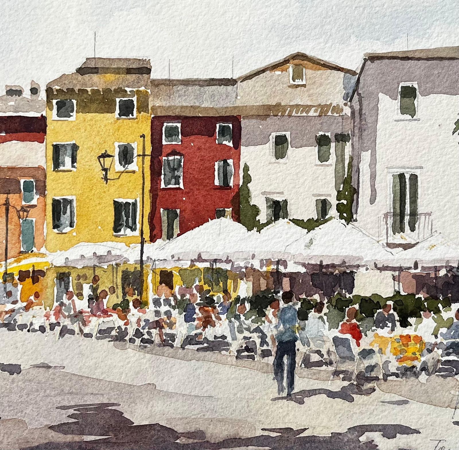 Anthony Herbertitalian Piazza With Colourful Buildings And Outdoor Café Continental Street photo buy