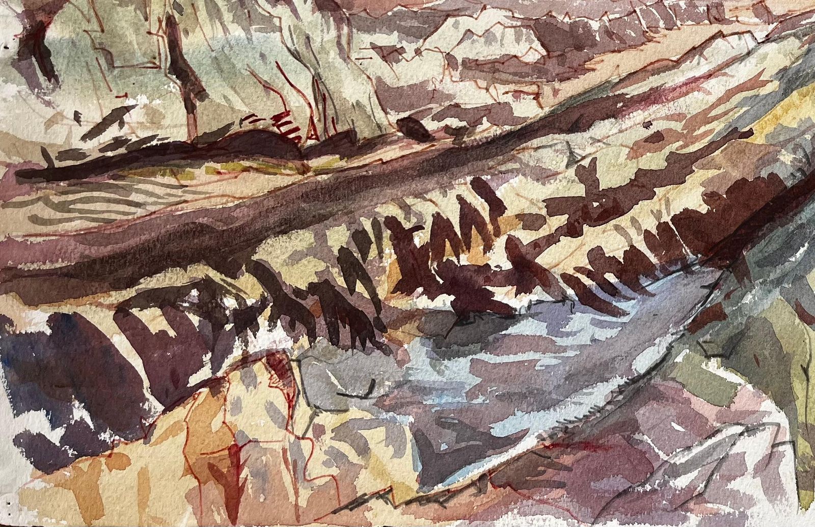 John Steane (B.1931)jurassic Cliffs Dorset Coast 1970s British Watercolour Landscape Painting1977 photo Art