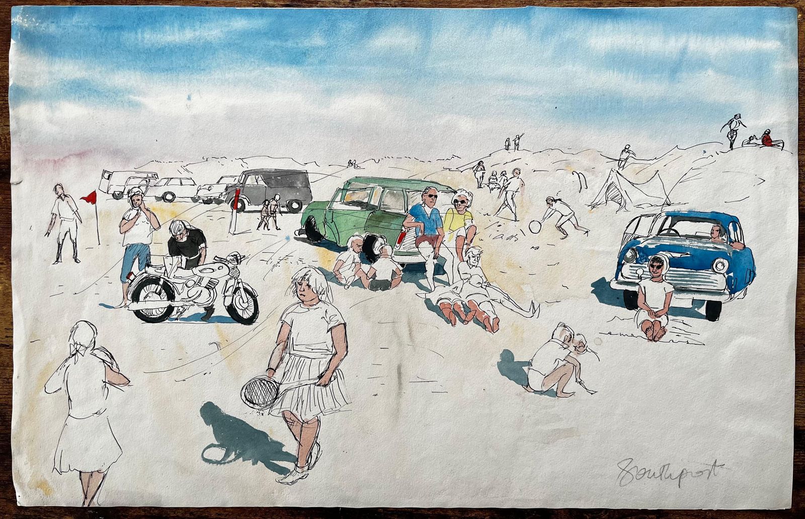 John Steane (B.1931)victorian Clocktower And Bandstand Spring Scene Watford Park Watercolour1992 photo buy