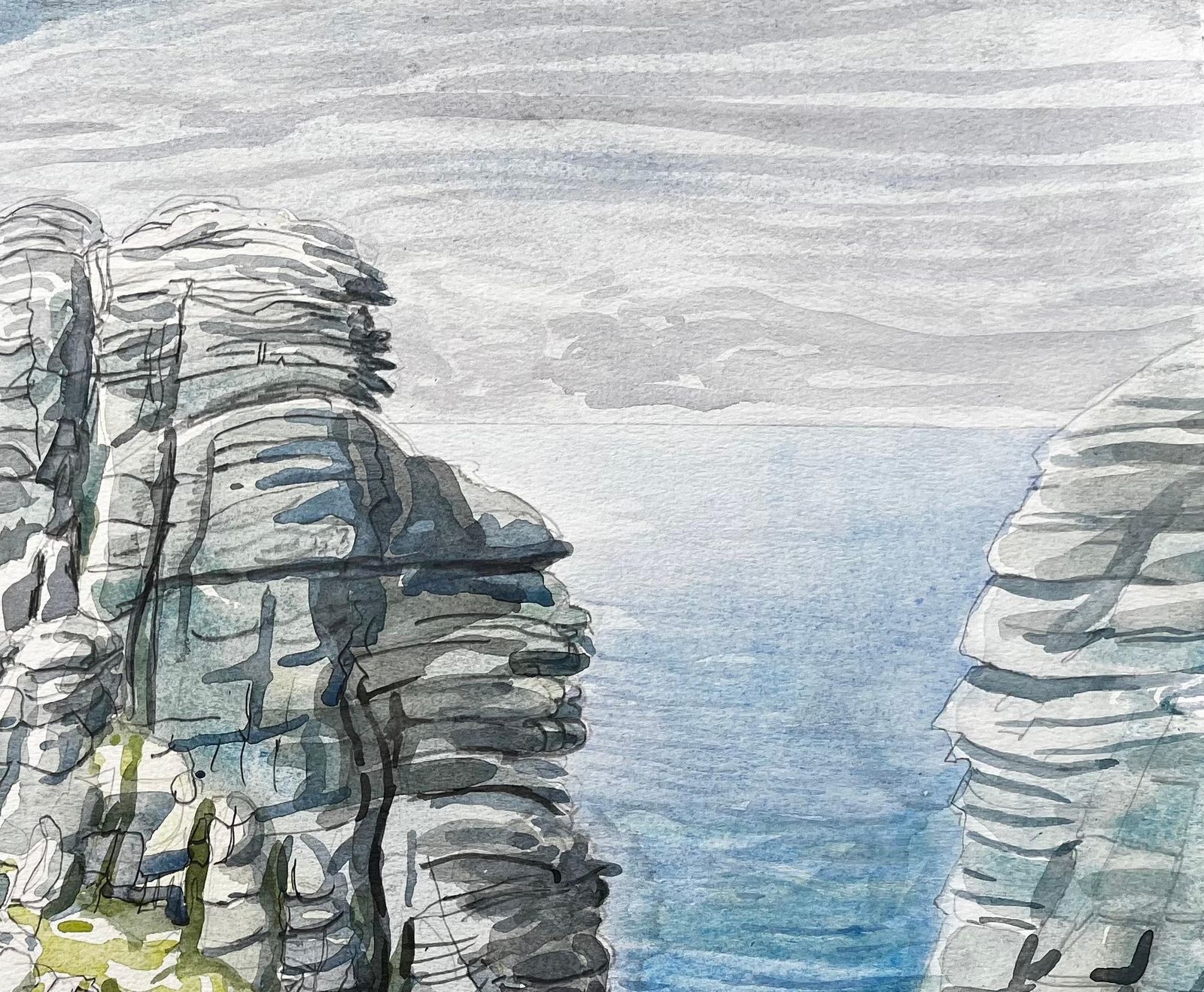 John Steane (B.1931)dorset Coast Rock Formations And Sea View 1977 By John Steane1977 photo Art